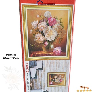 Tranh đính đá bình hoa nghệ thuật VS075 (60cm x 50cm)