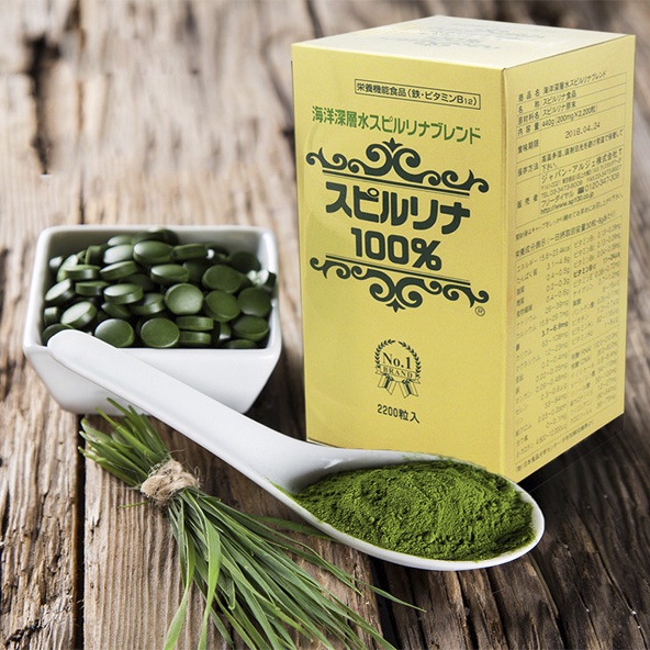 Tảo xoắn tem đỏ Spirulina 2200 viên Nhật Bản