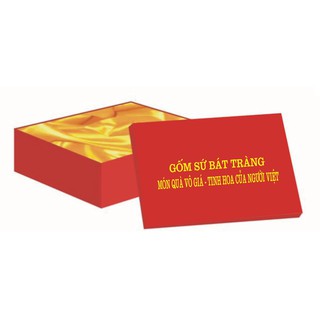 Hộp xi đỏ lót lụa vàng 25x25x15 cm cho bộ ấm chén có đĩa lót 🍀𝐐𝐮𝐚̀ 𝐭𝐚̣̆𝐧𝐠🍀 tặng quà sang trọng