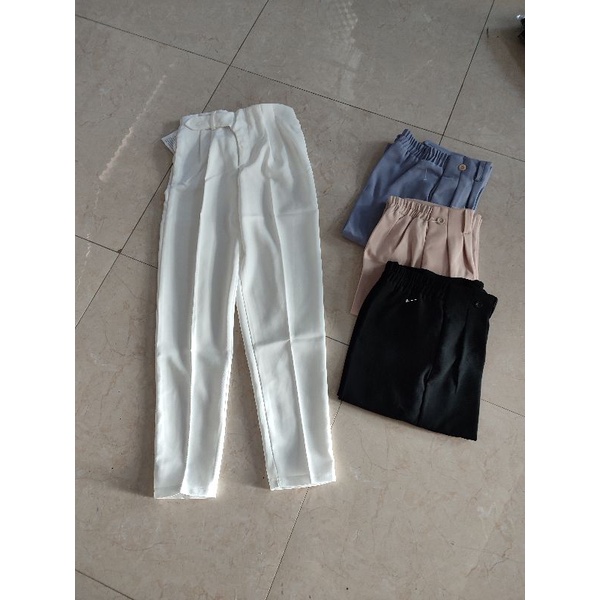 Quần baggy nữ lưng chun cạp cao vải quần tây công sở mã 888
