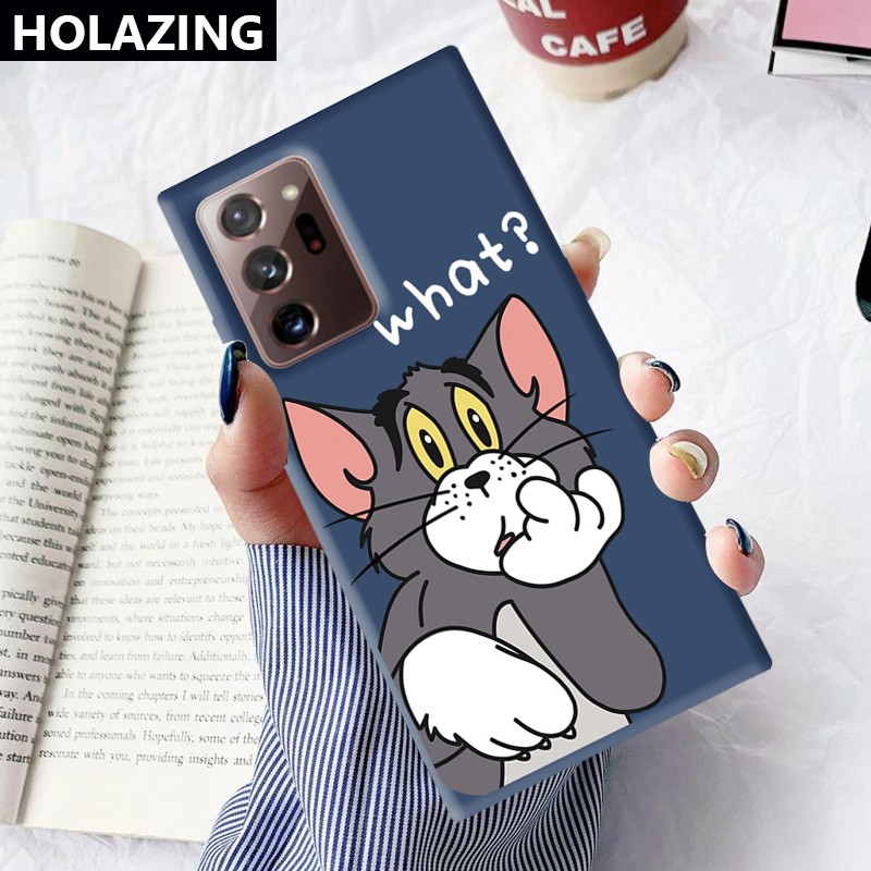 Samsung Galaxy S21 Ultra S8 Plus Note 20 10 9 8 Candy Color vỏ điện thoại Phone Cases Tom and Jerry No.1 Soft Silicone Cover