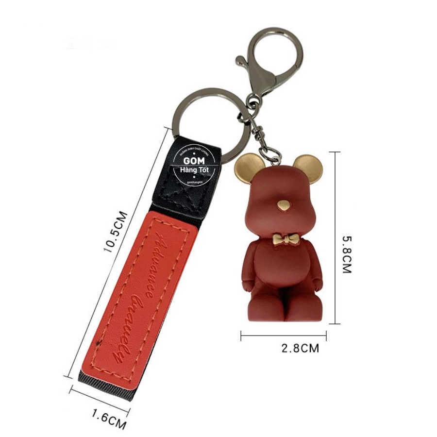 Móc khóa gấu Hàn Quốc, móc treo trên balo, túi xách siêu dễ thương - BEAR-KEY-001