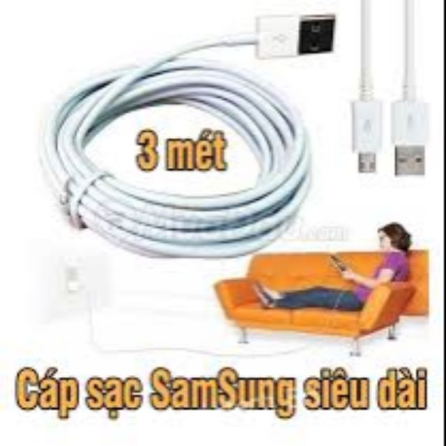 cáp sạc samsung dài 3m