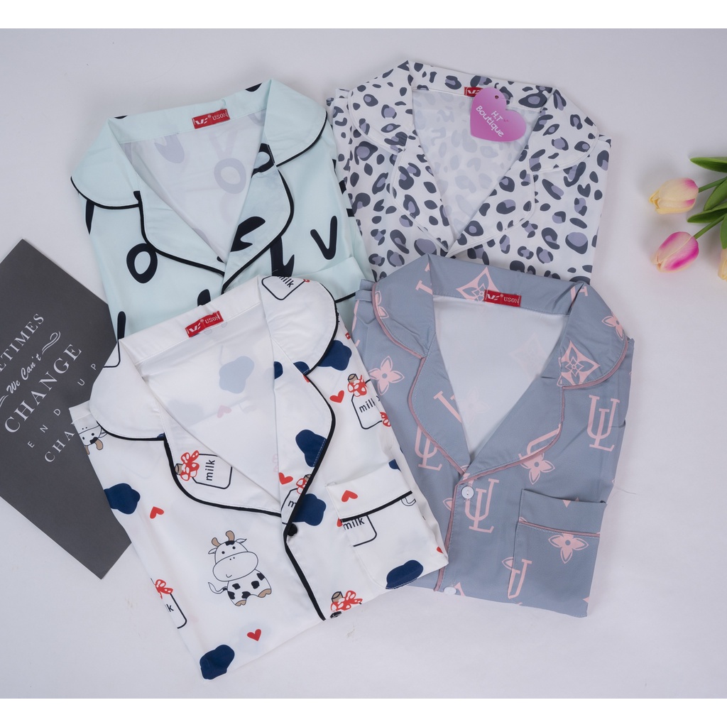 Bộ Pijama - Bộ ngủ nhà dài tay  [ Siêu RẺ  ] chất liệu lụa mango cao cấp , thoáng mát , mềm mịn