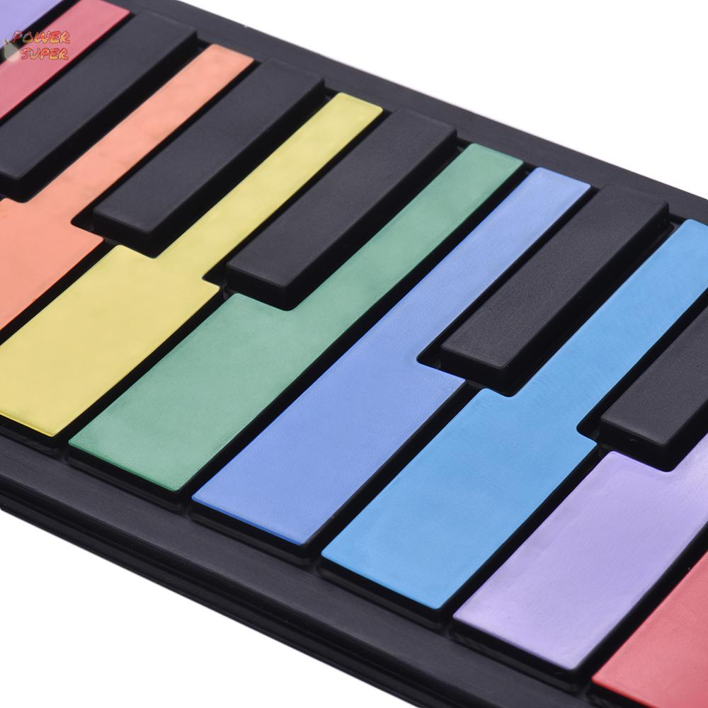 37-Key Portable Roll-Up Piano Silicon Electronic Keyboard Colorful Keys Built-in Speaker Musical Toy for Children Kids