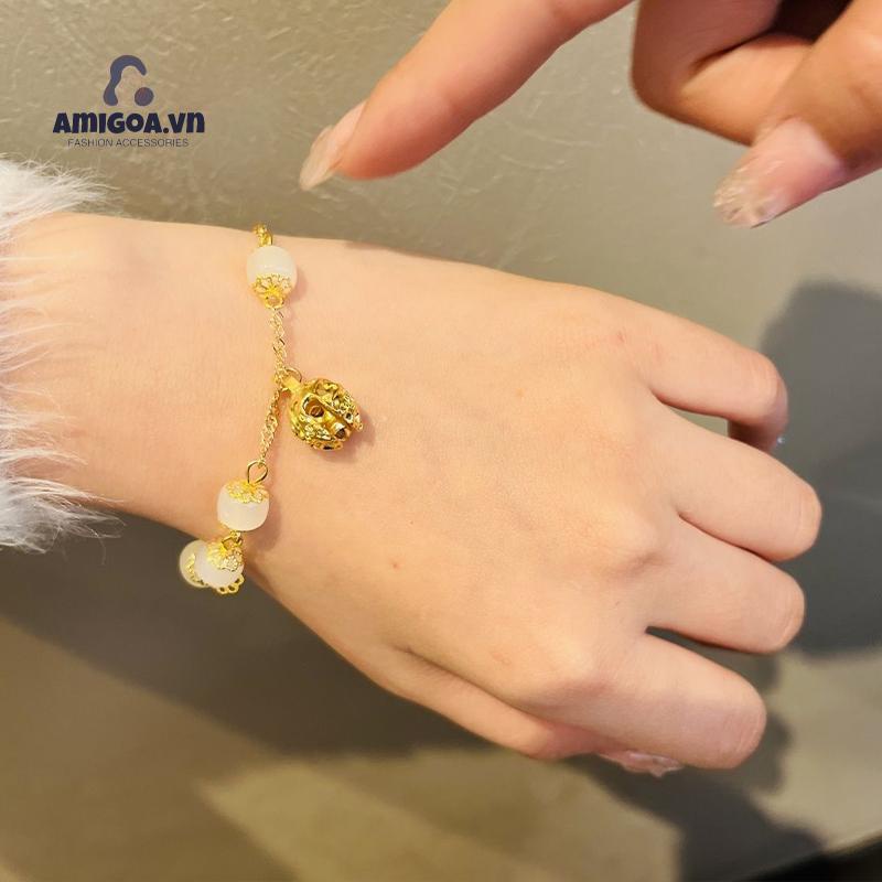 ✨✨Vòng Tay Mặt Chuông Vàng Phong Cách Dân Tộc Niche Quà Tặng Đặc Biệt