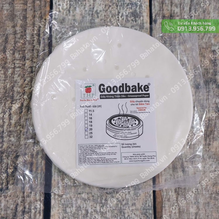 Giấy nến đục lỗ lót nồi chiên không dầu Goodbake (50 tờ x 20cm)