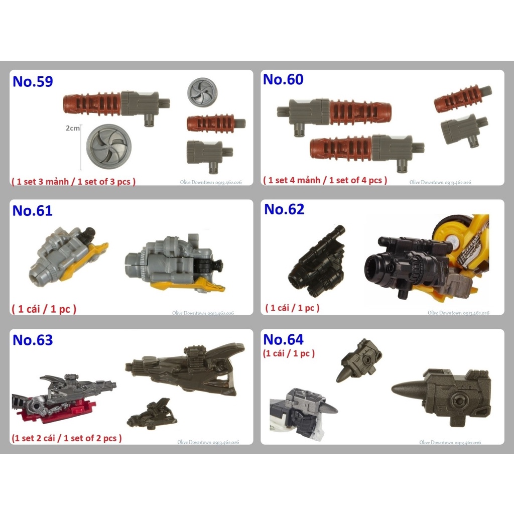 🔸️Phụ kiện Transformers / ACCESSORIES - Khách chọn theo thẻ tên và hình ảnh