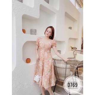 Đầm hoa nút bọc bigsize (60-90kg)