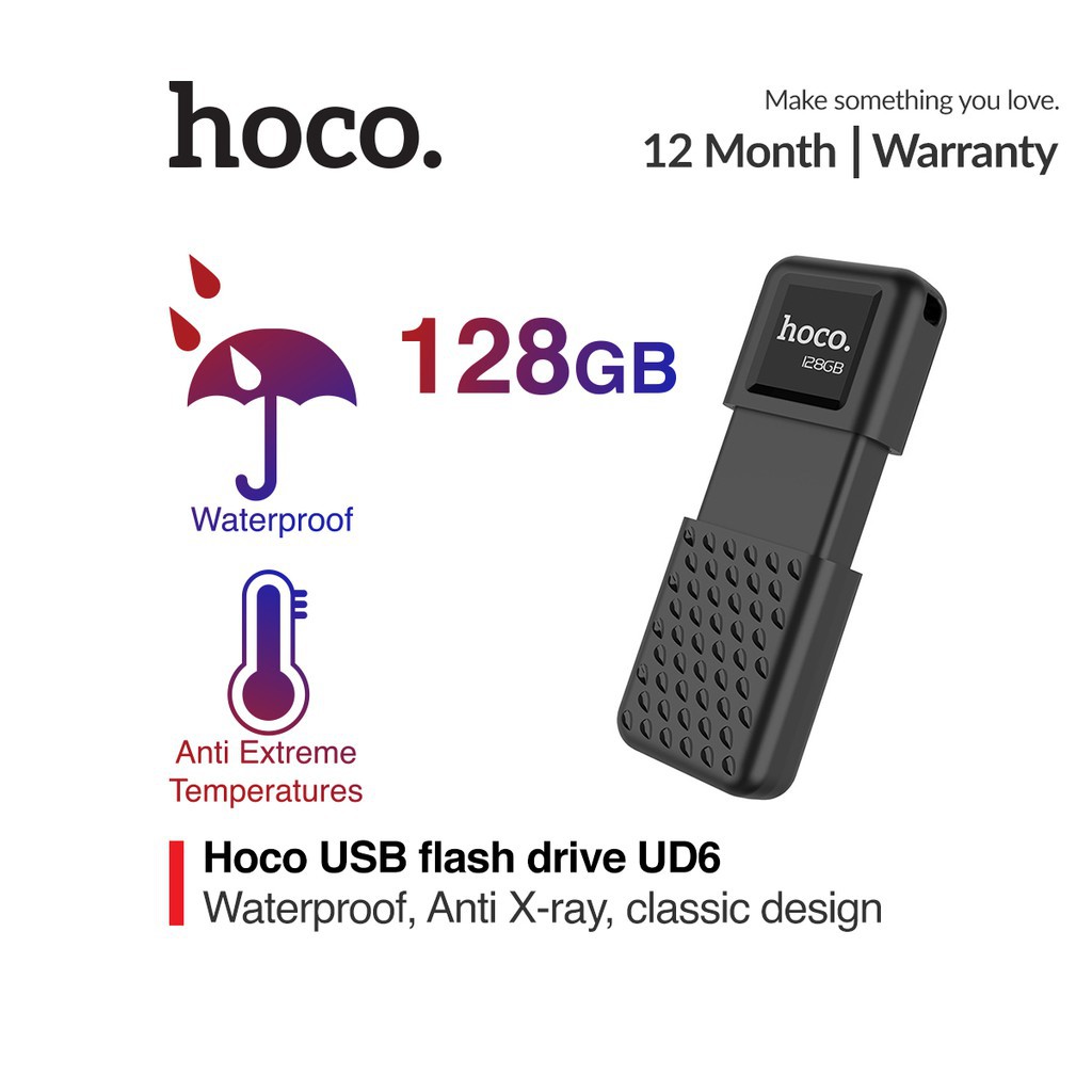 Thẻ nhớ Usb 2.0 Hoco UD6 128GB truyền dữ liệu qua lại giữa USB,máy tính một cách ổn định