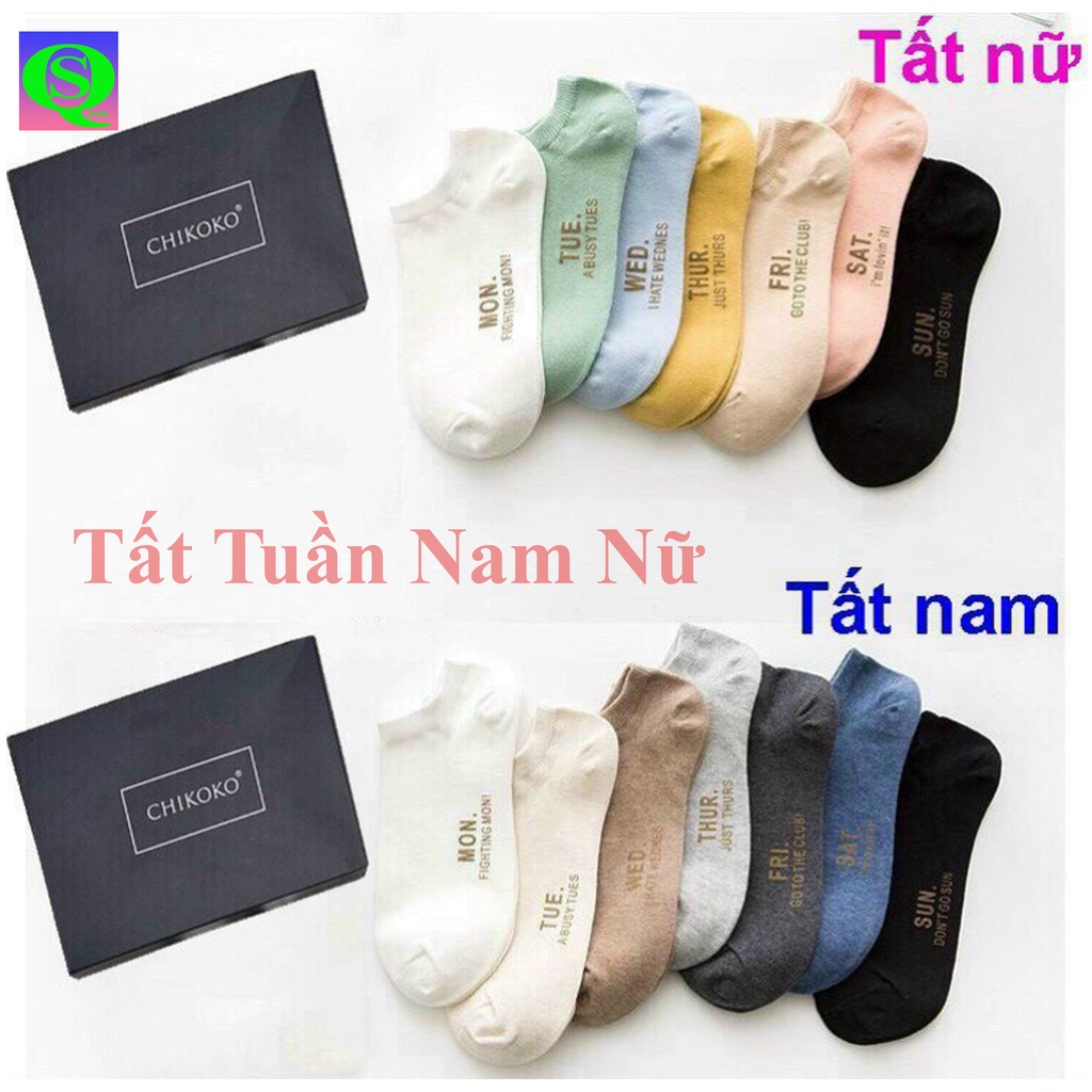 Combo 7 Đôi Tất Tuần Loại 1 (Cho Cả Nam Và Nữ)