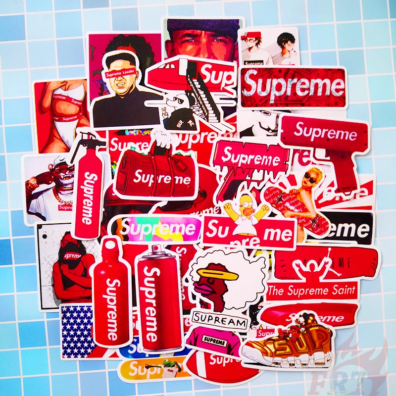 ❉ Nhãn Dán S-upreme Series 02 Thương Hiệu Thời Trang ❉ Set 50 Miếng Dán Trang Trí Đa Dụng Thời Trang