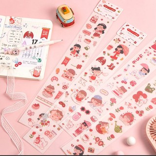 Sticker Dây Hình Cô Gái Dễ Thương