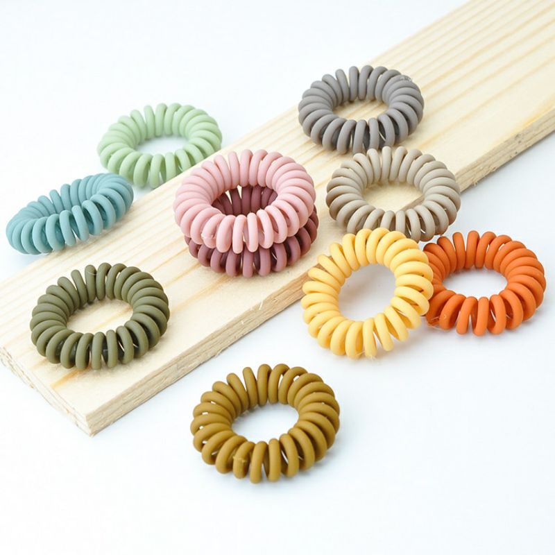 Set 5 cột tóc lò xo màu mini dây cột tóc nữ