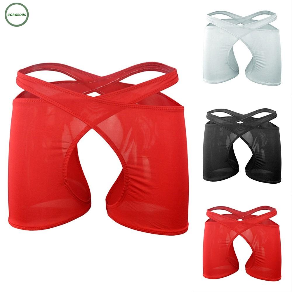 Quần lót boxer lưng thấp thiết kế đan chéo quyến rũ cho nam