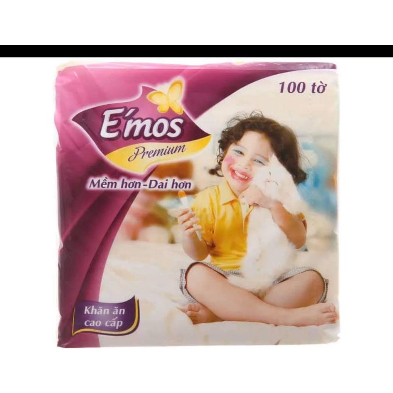 Thùng 30 gói  khăn giấy  vuông emos 100 tờ .