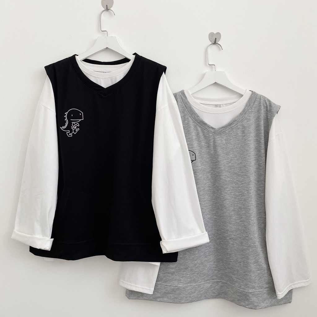 Áo Gile Thêu Khủng Long Chất Nỉ Da Cá Nam Nữ Unisex | BigBuy360 - bigbuy360.vn