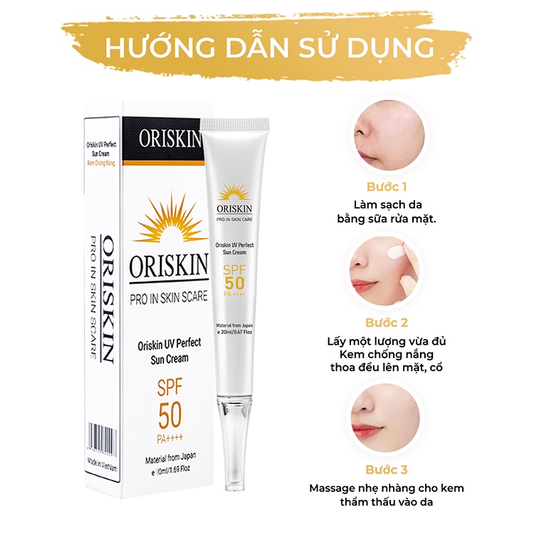 Kem Chống Nắng Cho Da Khô Oriskin UV Perfect Sun Cream, Nâng Tone Da, Dùng Cho Cả Da Dầu Mụn, Nhạy Cảm.