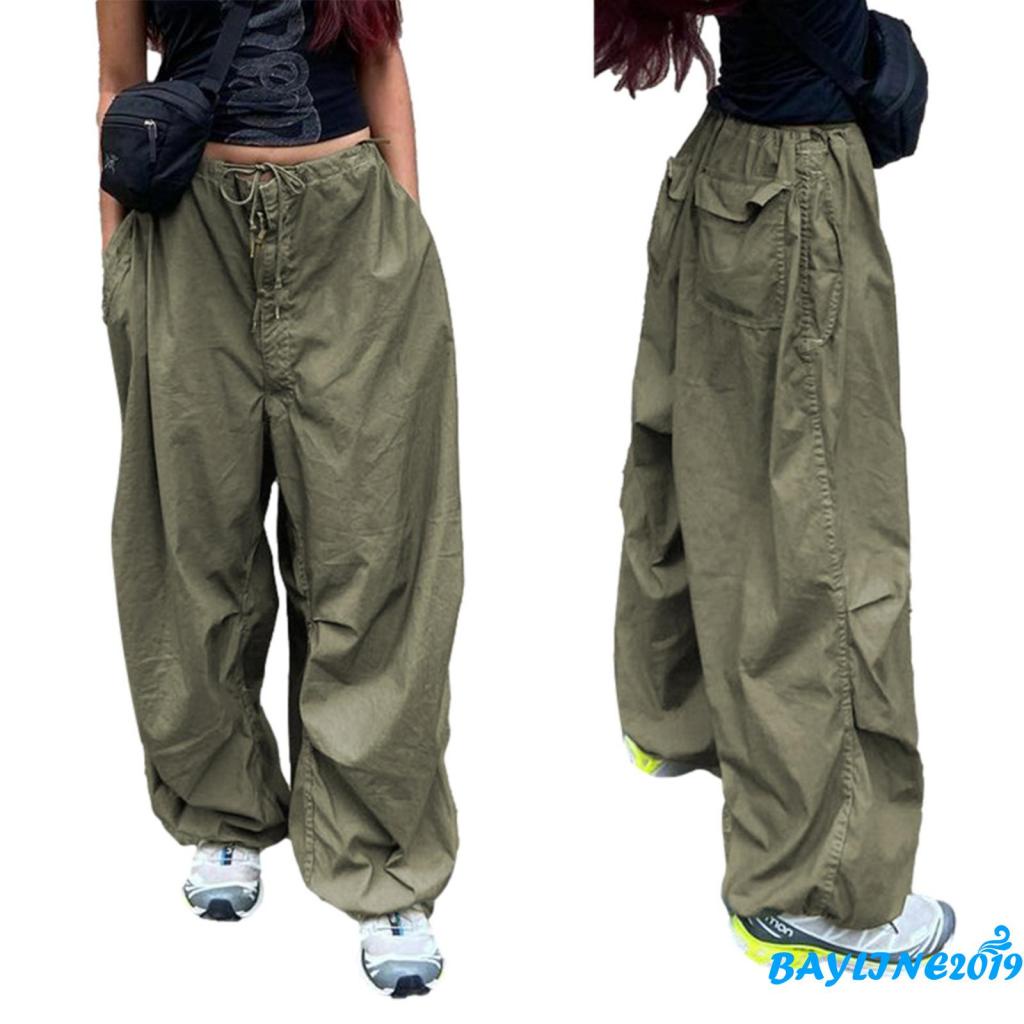 Quần ống rộng Lưng Thun Có Túi Màu Sắc Đơn Giản Dành Cho Nữ