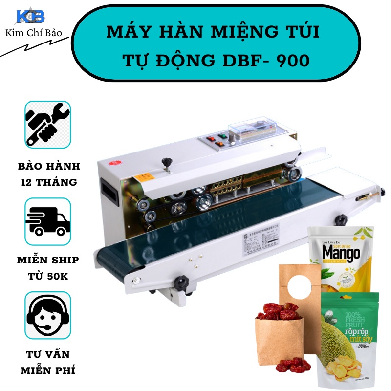 Máy Hàn Đóng Gói Miệng Túi Tự Động DBF900, Bảo Hành 12 Tháng