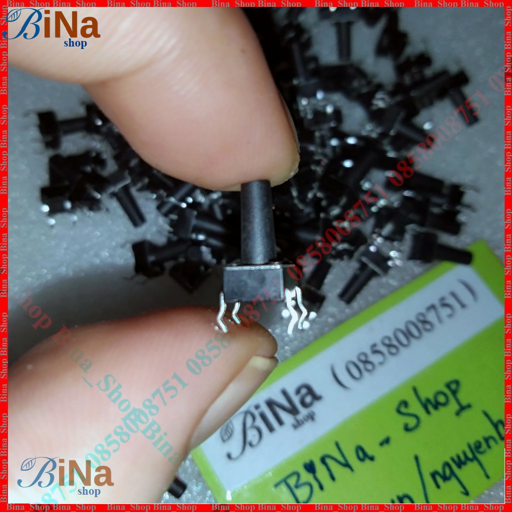 [3 cái] Nút nhấn nhả 6x12mm màu đen