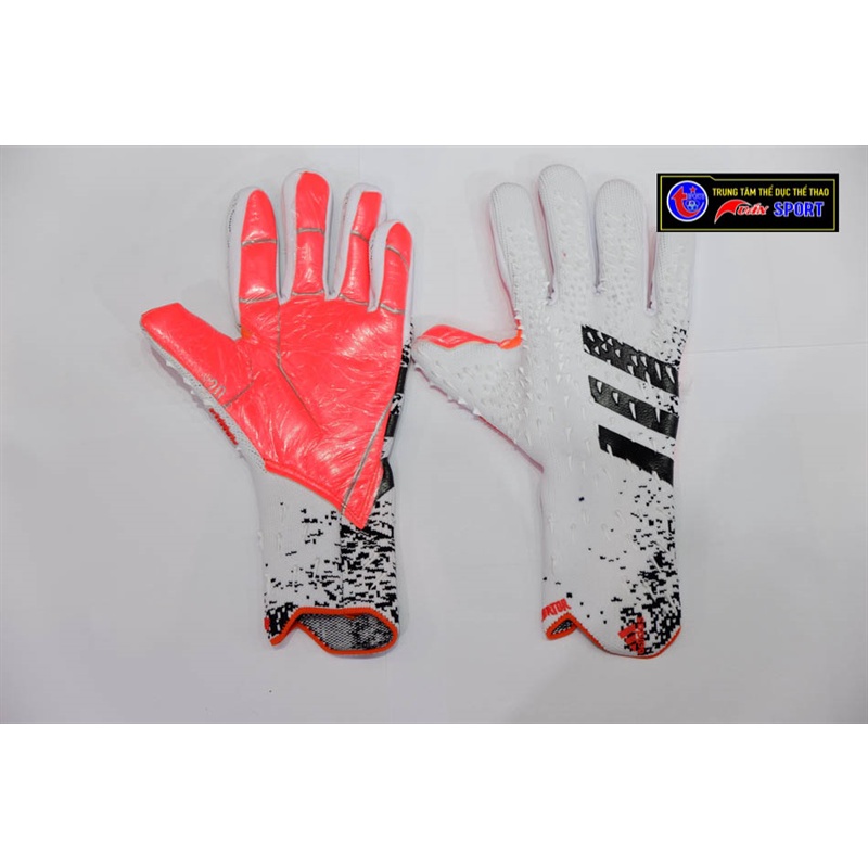 Găng tay thủ môn Predator Pro (không xương) - trắng cam(size8-9-10)