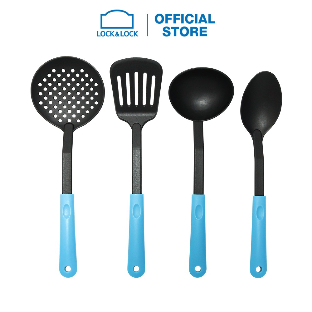 Bộ dụng cụ nhà bếp bằng Nylon Lock&amp;Lock kitchen tool 5P set - màu xanh dương CKT436S01