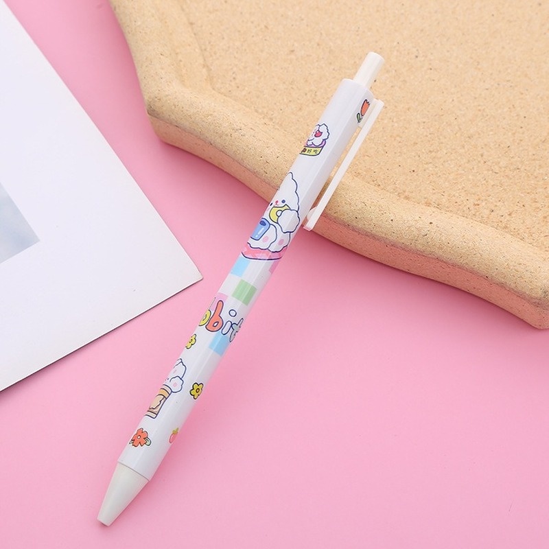 Bút bi dạng ấn mực đen ngòi 0.5mm hình thỏ sáng tạo đáng yêu tiện dụng cho văn phòng