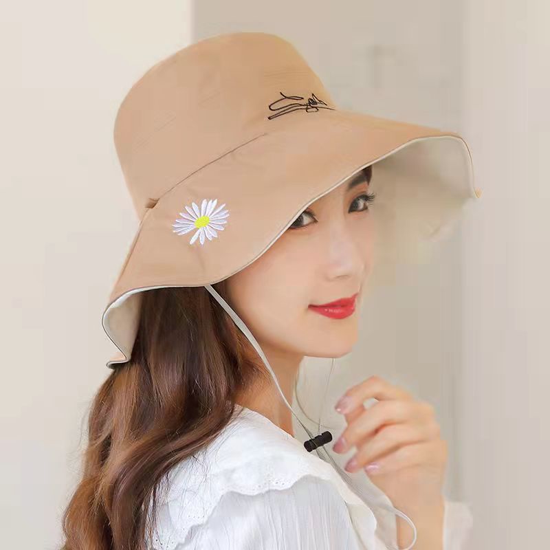 Mũ Vành Rộng Chống Tia Uv Họa Tiết Hoa Cúc Thời Trang Mùa Hè