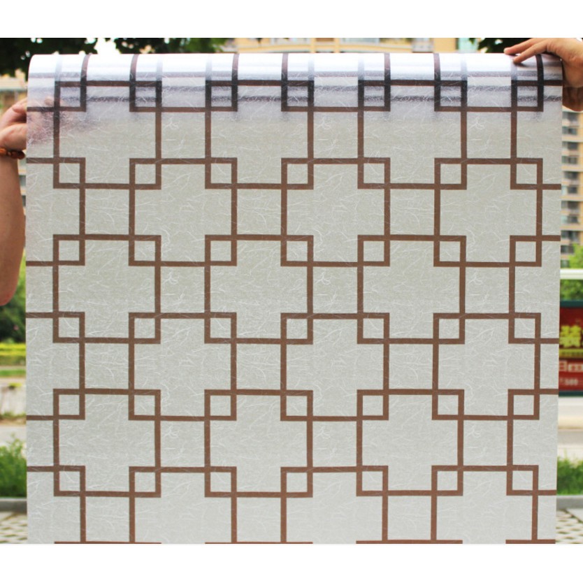 Decal giâý dán kính ô vuông nâu khổ 45cm giá 1 mét