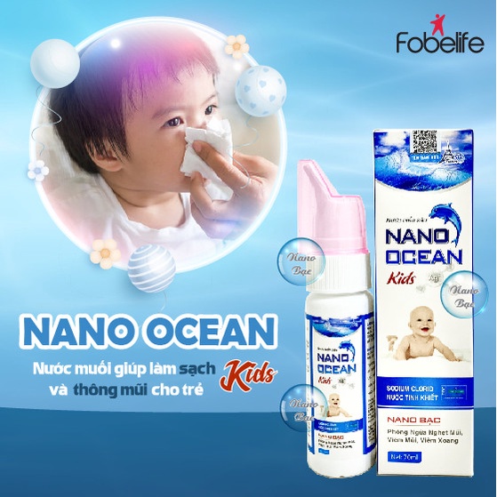 Chai Xịt Vệ Sinh Làm Sạch Thông Mũi Trẻ Em Nano Ocean Kids - Chai / 70ml