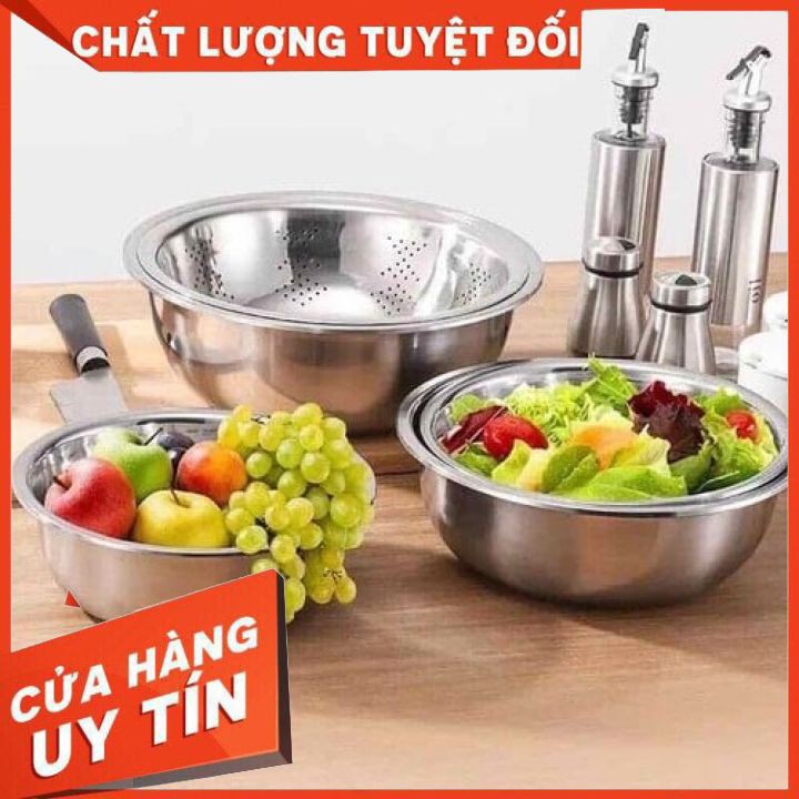 Bộ 5 tô inox các cỡ từ to đến nhỏ của nội địa Trung xuất Nhật