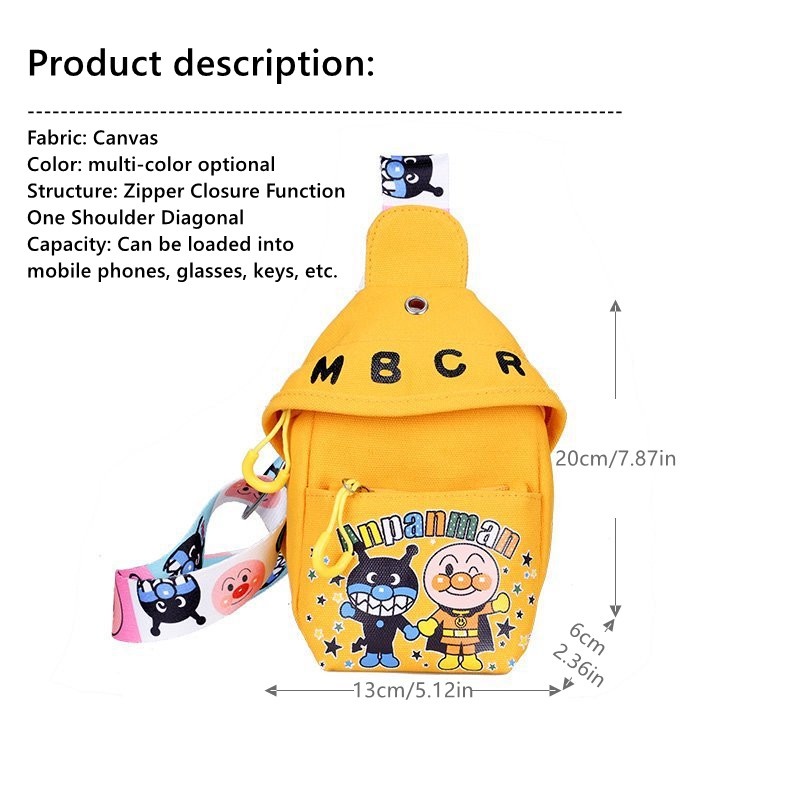 【Neil Baby】Túi Đeo Chéo Vai Bằng Vải canvas Họa Tiết Hoạt Hình Dễ Thương Dành Cho Bé Học Mẫu Giáo Túi Đeo Chéo In Họa Tiết Hoạt Hình Kiểu