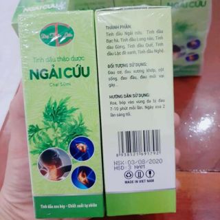 Tinh dầu thảo dược ngải cứu Dạ Thảo Liên,lọ to 50ml,tặng kèm 1 lăn mát xa inox sịn