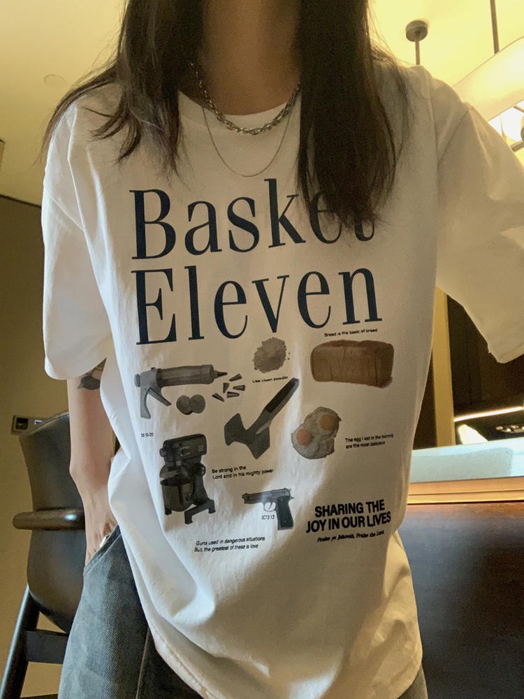 Áo Thun Cotton Nguyên Chất Cổ Tròn Dáng Rộng In Chữ 50494