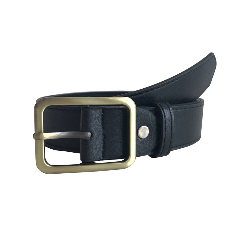 Thắt lưng da PU khóa đồng hình chữ nhật phong cách retro Hàn Quốc