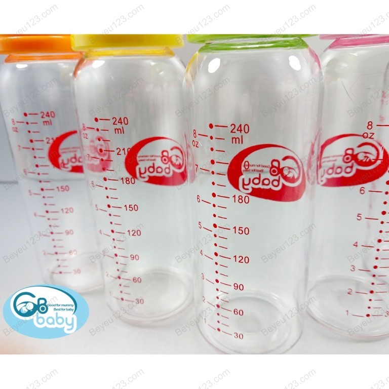 Bình sữa cổ hẹp 240ml không BPA GB BABY (Công nghệ Hàn Quốc)