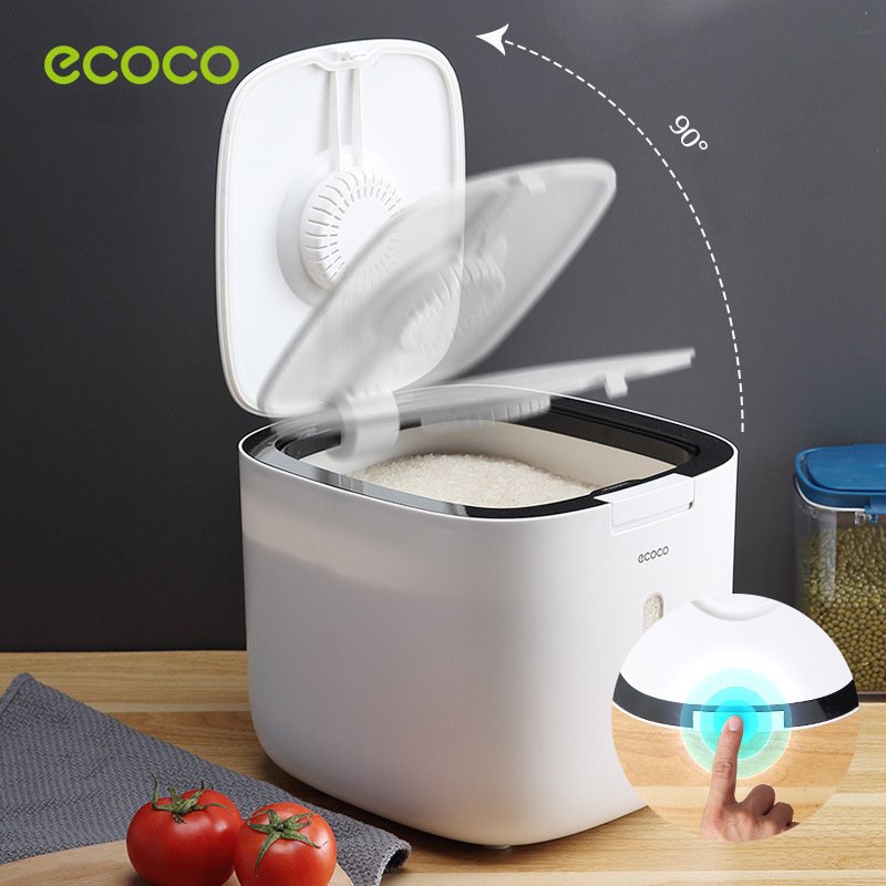 Thùng đựng gạo ECOCO E2005 đựng bột mì thông minh chống côn trùng 10kg