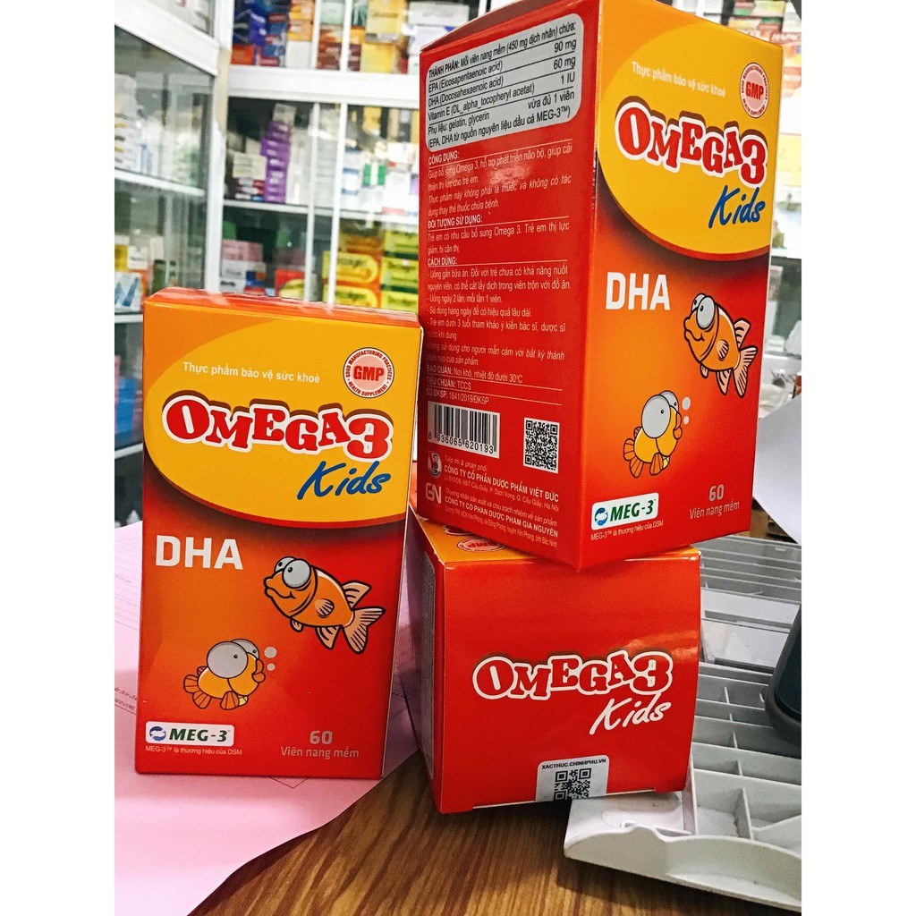 OMEGA3 KIDS - Mắt khỏe, bé thông minh lọ 60v