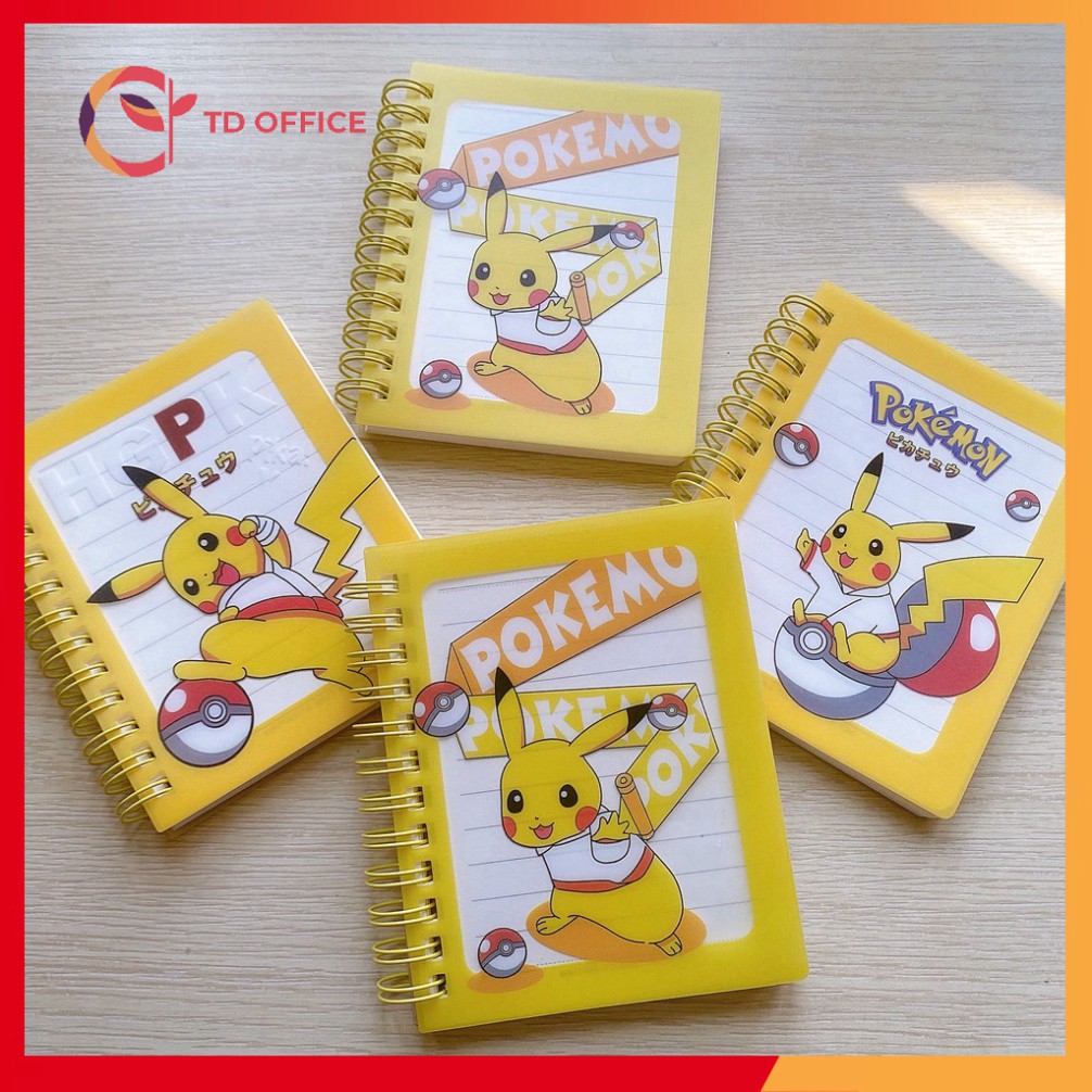 Sổ tay cute pikachu ghi chép từ vựng từ mới tiện dụng 80 trang bìa nhựa - 1 quyển - TZ102111HN