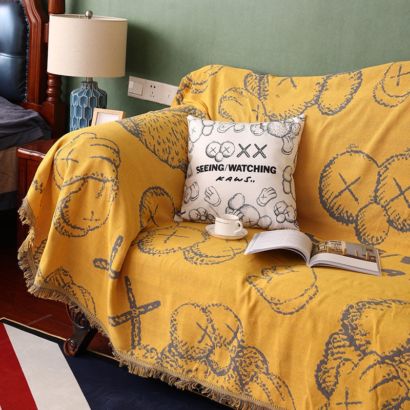 Vỏ bọc ghế sofa 1/2/3/4 chỗ ngồi họa tiết hoạt hình Sesame Street dễ thương