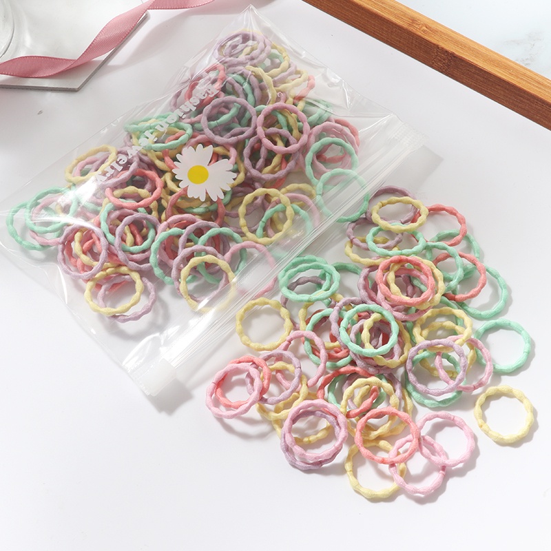 Set 100 dây cột tóc nhiều màu sắc xinh xắn tiện lợi cho bé