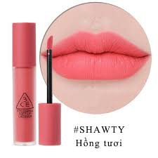 (AUTH, TEM HIDDEN TAG) Son Kem 3CE Soft Lip Lacquer Shawty – Hồng Tươi