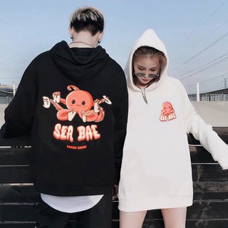 Áo Hoodie nam nữ thời trang thu đông in hình bạch tuộc dễ thương SEA BAE chất nỉ bông dày dặn ấm áp