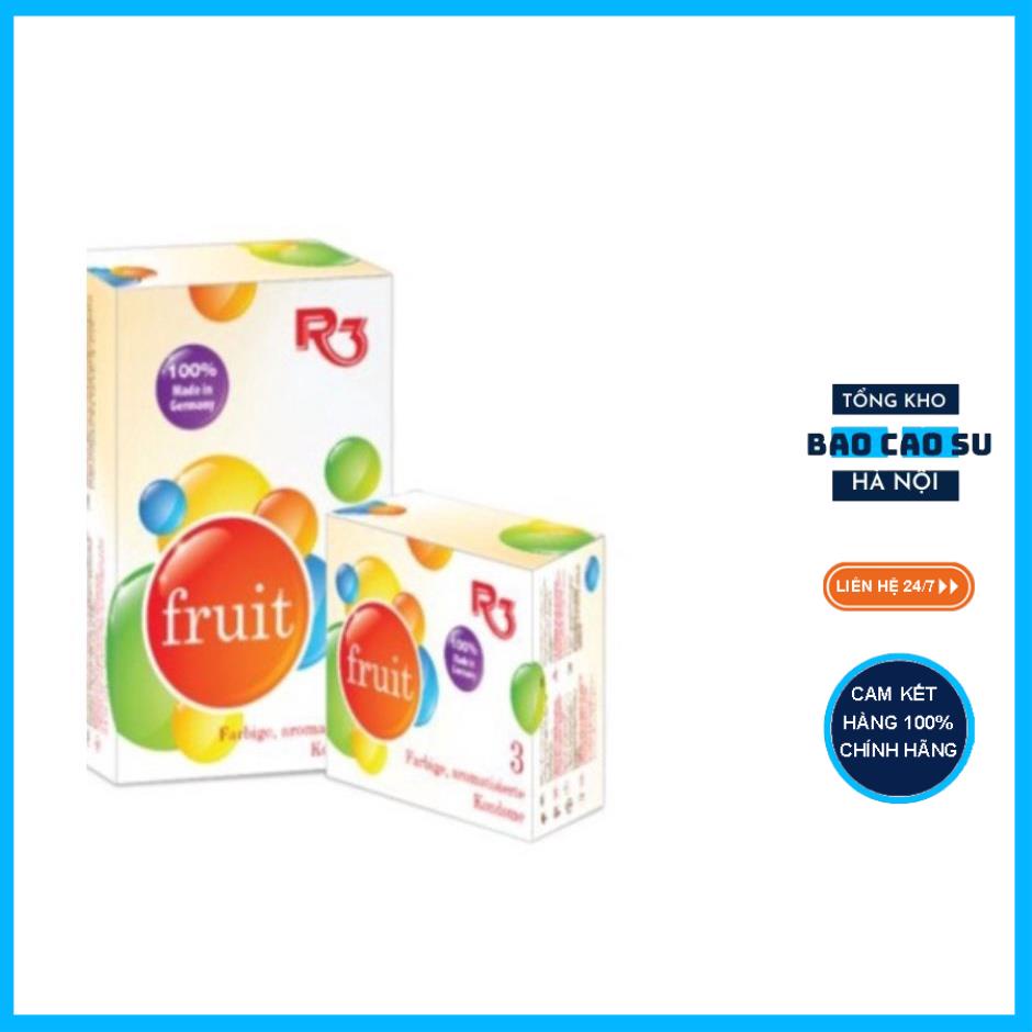 Bao cao su siêu mỏng cao cấp R3 Fruit ôm sát mỏng như thật hương hoa quả thu hút dùng là thích Tổng kho bao cao su HN