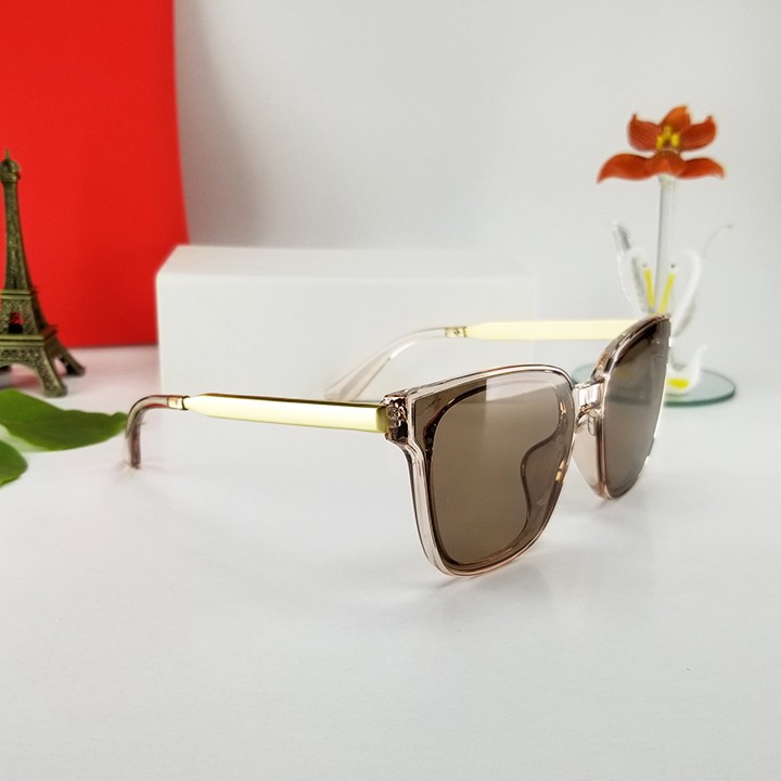 Kính mát nữ thời trang màu nâu và đen 6035, gọng kim loại nhẹ ôm mặt (Giá sỉ)