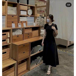 ĐẦM MIDI ĐEN CUTOUT LƯNG