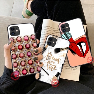 Ốp điện thoại in son môi mỹ phẩm trang điểm cho iPhone 12 Mini 11 Pro XR XS Max