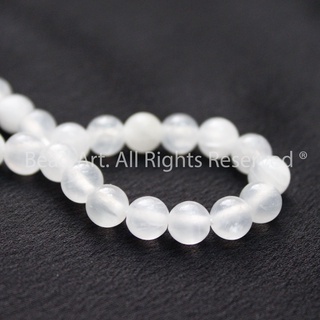 [1 Hạt] 6MM Đá Selenite Loại A Màu Trắng, Hợp Mệnh Kim, Thuỷ, Đá Thanh Tẩy, Phối Vòng Tay Phong Thuỷ, Chuỗi Hạt S50