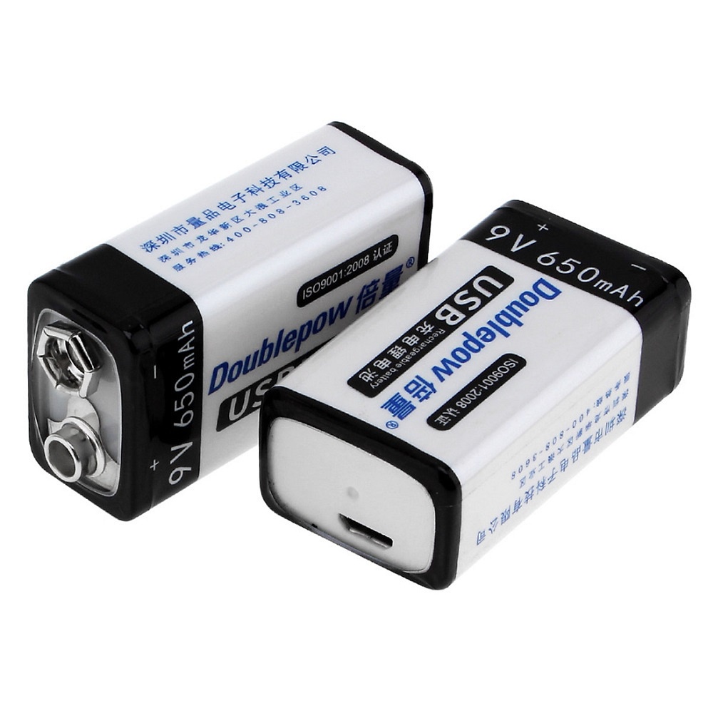 Pin Sạc Cổng Micro USB Doublepow 9V 6F22 650mAh